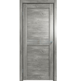 Дверь межкомнатная Future-601 ПВХ, Дуб винчестер серый, остекленная, зеркало, царговая