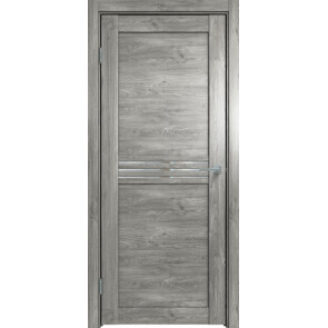 Дверь межкомнатная Future-601 ПВХ Дуб винчестер серый, остекленная, зеркало, царговая