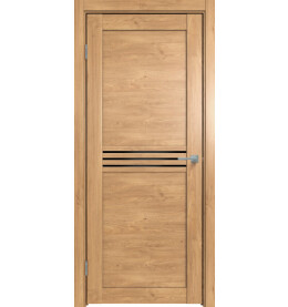 Дверь межкомнатная Future-601 ПВХ, Дуб Винчестер светлый, остекленная, лакобель чёрный, царговая