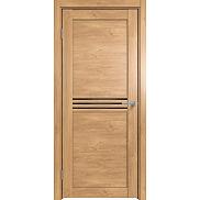 Дверь межкомнатная Future-601 ПВХ Дуб Винчестер светлый, остекленная, лакобель чёрный, царговая