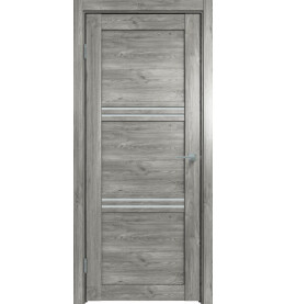 Дверь межкомнатная Future-602 ПВХ, Дуб винчестер серый, остекленная, сатинат белый, царговая