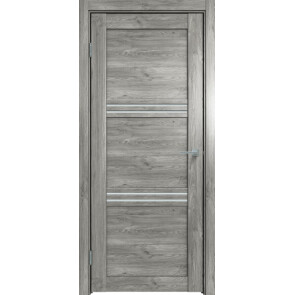 Дверь межкомнатная Future-602 ПВХ Дуб винчестер серый, остекленная, сатинат белый, царговая