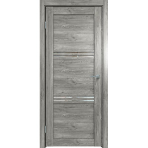 Дверь межкомнатная Future-602 ПВХ Дуб винчестер серый, остекленная, зеркало, царговая