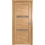 Дверь межкомнатная Future-602 ПВХ, Дуб Винчестер светлый, остекленная, лакобель чёрный, царговая