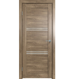 Дверь межкомнатная Future-602 ПВХ, Дуб Винчестер трюфель, остекленная, сатинат белый, царговая