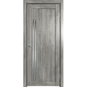 Дверь межкомнатная Future-604 ПВХ Дуб винчестер серый, остекленная, зеркало, царговая