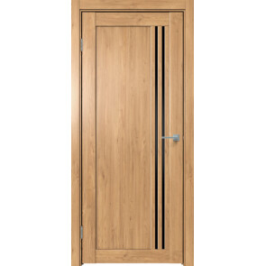 Дверь межкомнатная Future-604 ПВХ Дуб Винчестер светлый, остекленная, лакобель чёрный, царговая