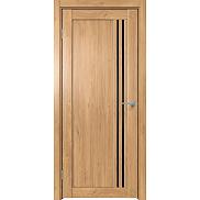 Дверь межкомнатная Future-604 ПВХ, Дуб Винчестер светлый, остекленная, лакобель чёрный, царговая