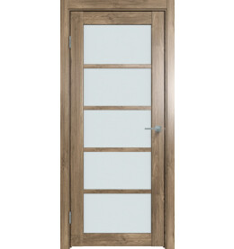 Дверь межкомнатная Future-605 ПВХ, Дуб Винчестер трюфель, остекленная, сатинат белый, царговая