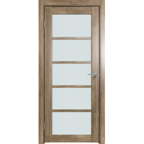 Дверь межкомнатная Future-605 ПВХ Дуб Винчестер трюфель, остекленная, сатинат белый, царговая