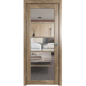 Дверь межкомнатная Future-605 ПВХ Дуб Винчестер трюфель, остекленная, прозрачное, царговая