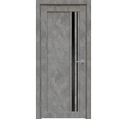 Дверь межкомнатная "Future-608" Бетон тёмно-серый, стекло Лакобель чёрное