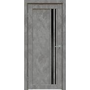 Дверь межкомнатная "Future-608" Бетон тёмно-серый, стекло Лакобель чёрное