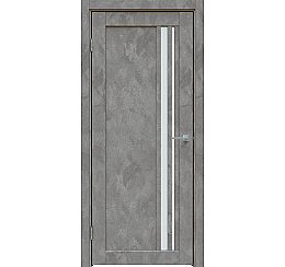 Дверь межкомнатная "Future-608" Бетон тёмно-серый, стекло Сатинато белое