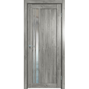 Дверь межкомнатная Future-608 ПВХ Дуб винчестер серый, остекленная, зеркало, царговая