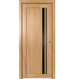 Дверь межкомнатная Future-608 ПВХ, Дуб Винчестер светлый, остекленная, лакобель чёрный, царговая