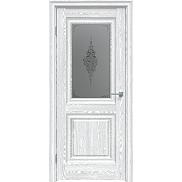 Дверь межкомнатная "Future-621" Дуб патина серый, стекло Сатин графит лак прозрачный
