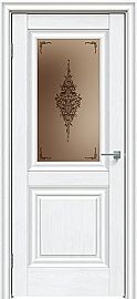 Дверь межкомнатная "Future-621" Дуб серена белый кристалл, стекло Сатин бронза бронзовый пигмент