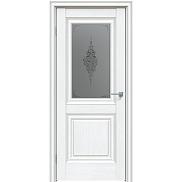 Дверь межкомнатная "Future-621" Дуб серена белый кристалл, стекло Сатин графит лак прозрачный
