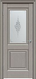 Дверь межкомнатная "Future-621" Дуб серена каменно-серый, стекло Сатин белый лак прозрачный