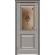 Дверь межкомнатная "Future-621" Дуб серена каменно-серый, стекло Сатин бронза бронзовый пигмент