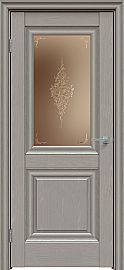 Дверь межкомнатная "Future-621" Дуб серена каменно-серый, стекло Сатин бронза лак прозрачный