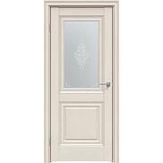 Дверь межкомнатная "Future-621" Дуб серена керамика, стекло Сатин белый лак перламутр