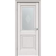 Дверь межкомнатная "Future-621" Дуб серена светло-серый, стекло Сатин белый лак перламутр