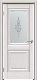 Дверь межкомнатная "Future-621" Дуб серена светло-серый, стекло Сатин белый лак прозрачный