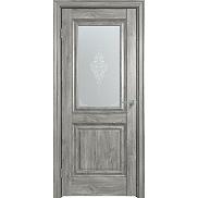 Дверь межкомнатная "Future-621" Дуб винчестер серый, стекло Сатин белый лак перламутр