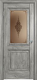 Дверь межкомнатная "Future-621" Дуб винчестер серый, стекло Сатин бронза бронзовый пигмент