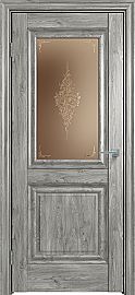 Дверь межкомнатная "Future-621" Дуб винчестер серый, стекло Сатин бронза лак прозрачный