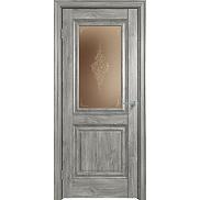 Дверь межкомнатная "Future-621" Дуб винчестер серый, стекло Сатин бронза лак прозрачный