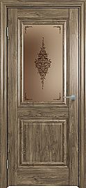 Дверь межкомнатная "Future-621" Дуб винчестер трюфель, стекло Сатин бронза бронзовый пигмент