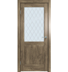 Дверь межкомнатная Future-629 ПВХ, Дуб Винчестер трюфель, остекленная, ромб, царговая
