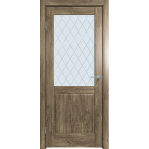 Дверь межкомнатная Future-629 ПВХ Дуб Винчестер трюфель, остекленная, ромб, царговая