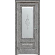 Дверь межкомнатная "Future-631" Бетон темно-серый, стекло Сатин белый лак прозрачный