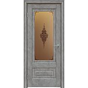 Дверь межкомнатная "Future-631" Бетон темно-серый, стекло Сатин бронза бронзовый пигмент