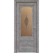 Дверь межкомнатная "Future-631" Бетон темно-серый, стекло Сатин бронза лак прозрачный
