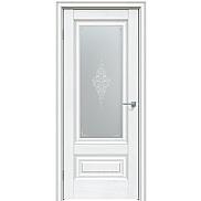 Дверь межкомнатная "Future-631" Дуб Серена белый кристалл, стекло Сатин белый лак перламутр