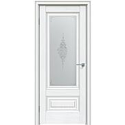Дверь межкомнатная "Future-631" Дуб Серена белый кристалл, стекло Сатин белый лак прозрачный