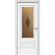 Дверь межкомнатная "Future-631" Дуб Серена белый кристалл, стекло Сатин бронза бронзовый пигмент