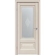 Дверь межкомнатная "Future-631" Дуб Серена керамика, стекло Сатин белый лак перламутр