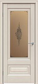 Дверь межкомнатная "Future-631" Дуб Серена керамика, стекло Сатин бронза лак прозрачный