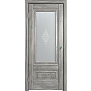 Дверь межкомнатная "Future-631" Дуб винчестер серый, стекло Сатин белый лак перламутр