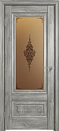 Дверь межкомнатная "Future-631" Дуб винчестер серый, стекло Сатин бронза бронзовый пигмент