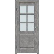 Дверь межкомнатная "Future-638" Бетон тёмно-серый, стекло Сатинат белый