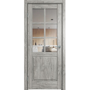 Дверь межкомнатная Future-638 ПВХ Дуб винчестер серый, остекленная, прозрачное, царговая