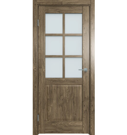 Дверь межкомнатная Future-638 ПВХ, Дуб Винчестер трюфель, остекленная, сатинат белый, царговая