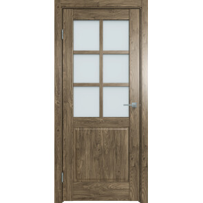 Дверь межкомнатная Future-638 ПВХ Дуб Винчестер трюфель, остекленная, сатинат белый, царговая